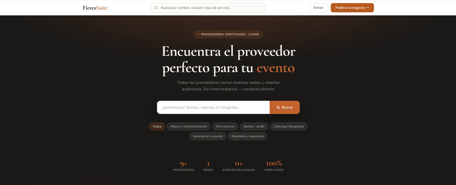 FiestaSuite, directorio de proveedores para eventos